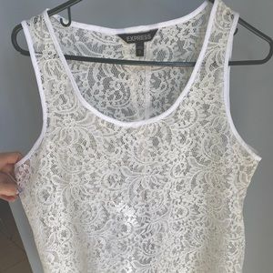 NEW Express white lace top in medium